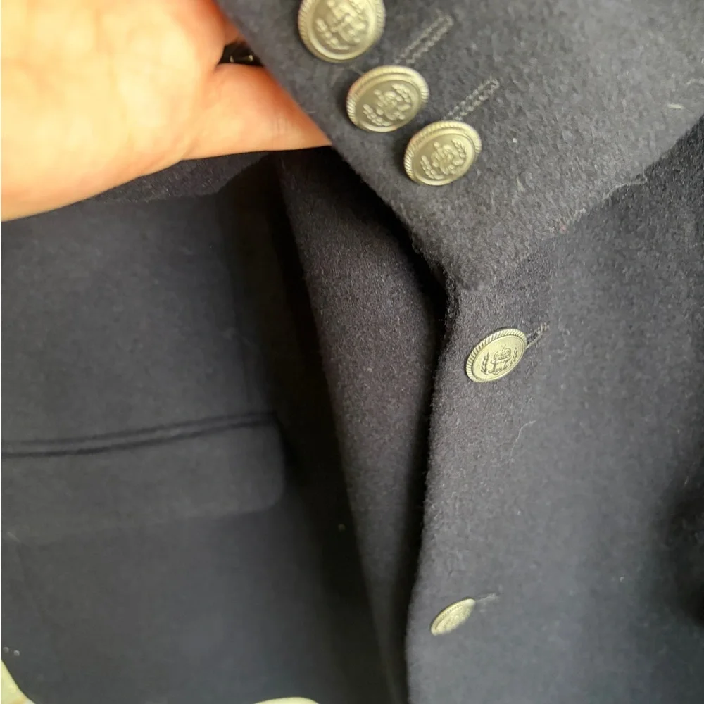 New with Tags Pierre Loren Navy Men's Blazer size 36R. Wool/Poly blend. Gorgeous - Picture 7 of 8